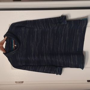 T By Talbot's Pullover - XLP -  Mainly Navy, White, Purple, Turquoise - EUC